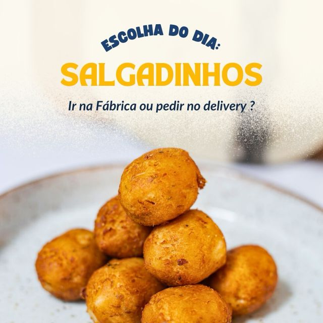 Os salgadinhos da Fábrica de Doces Brasil são irresistíveis, a gente sabe. 😁 Aquele lanche gostoso e merecido! 🫶🏾🩵

🖐🏾 Qual a unidade da Fábrica mais próxima do seu trajeto? Ou você é da turma do delivery?